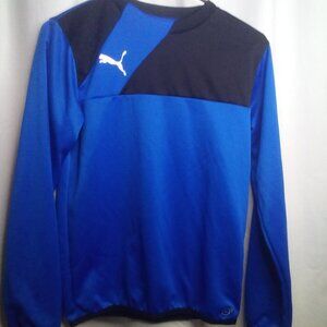 Puma Pullover Shirt Youth Boys XL Long Sleeve Active Athletic Blue Black